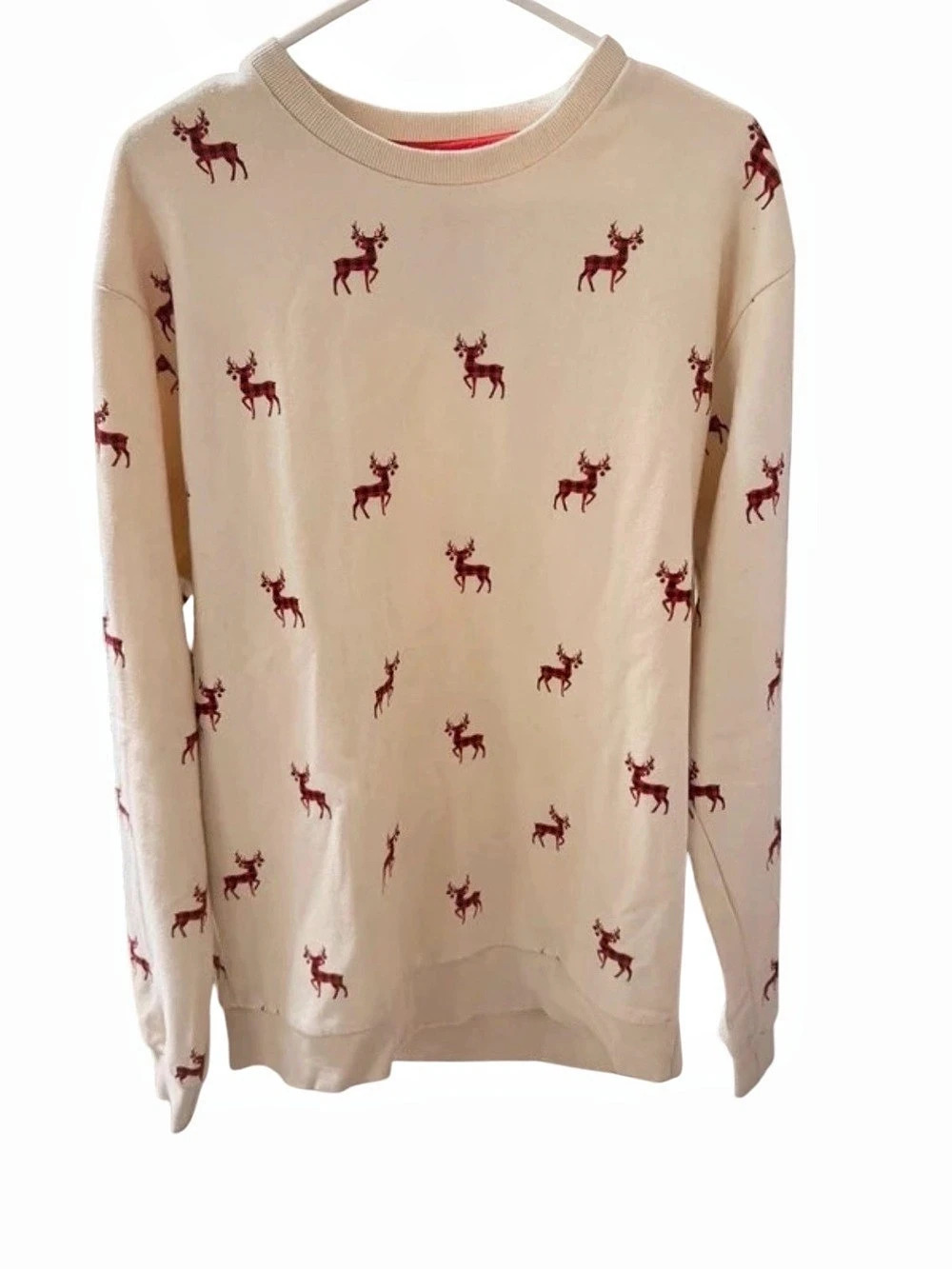 Denim & Flower Long Sleeve Deer Print Holiday Sweater Size XL Like New